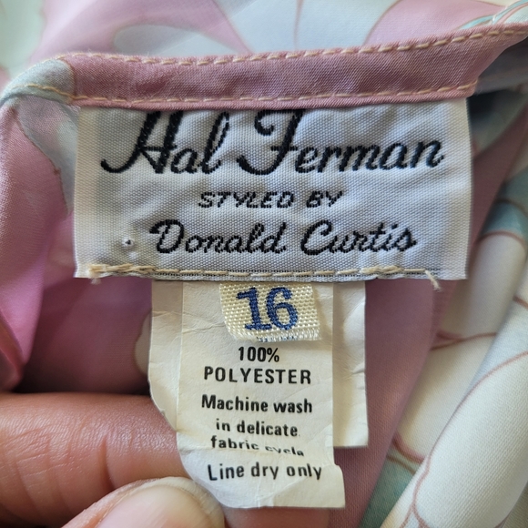 Vintage EUC Hal Ferman styled by Donald curtis pastel Draped sheer Blouse size16 - Picture 4 of 4